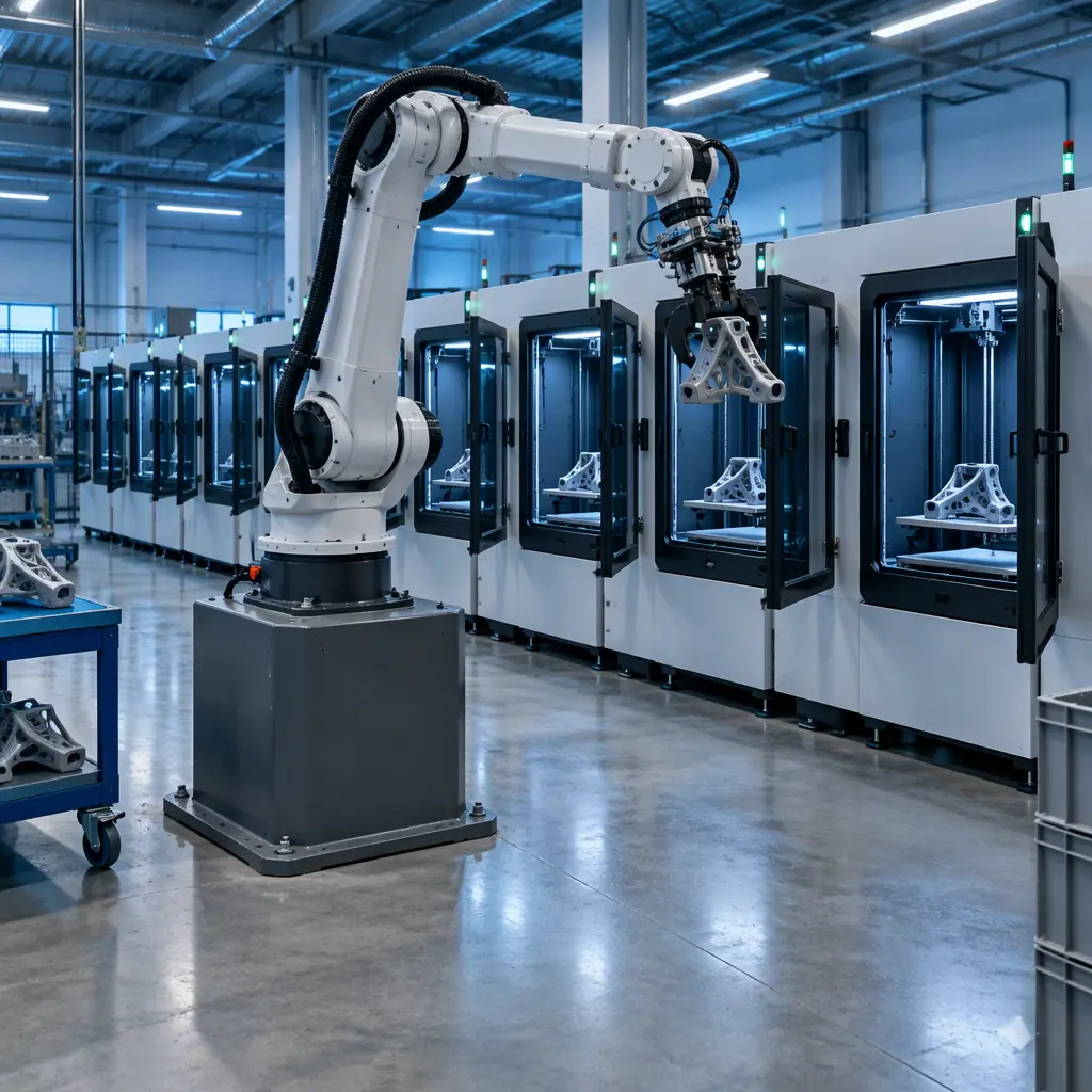 Robotic Tending for Print Farms The Pick Is the Whole Problem
