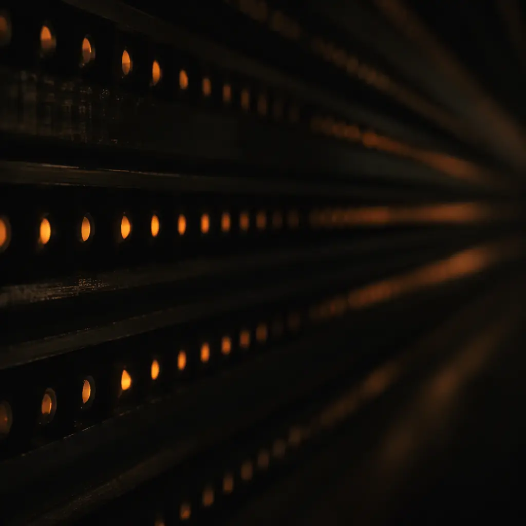 Abstract dark technical texture under low-contrast lighting behind the call to action