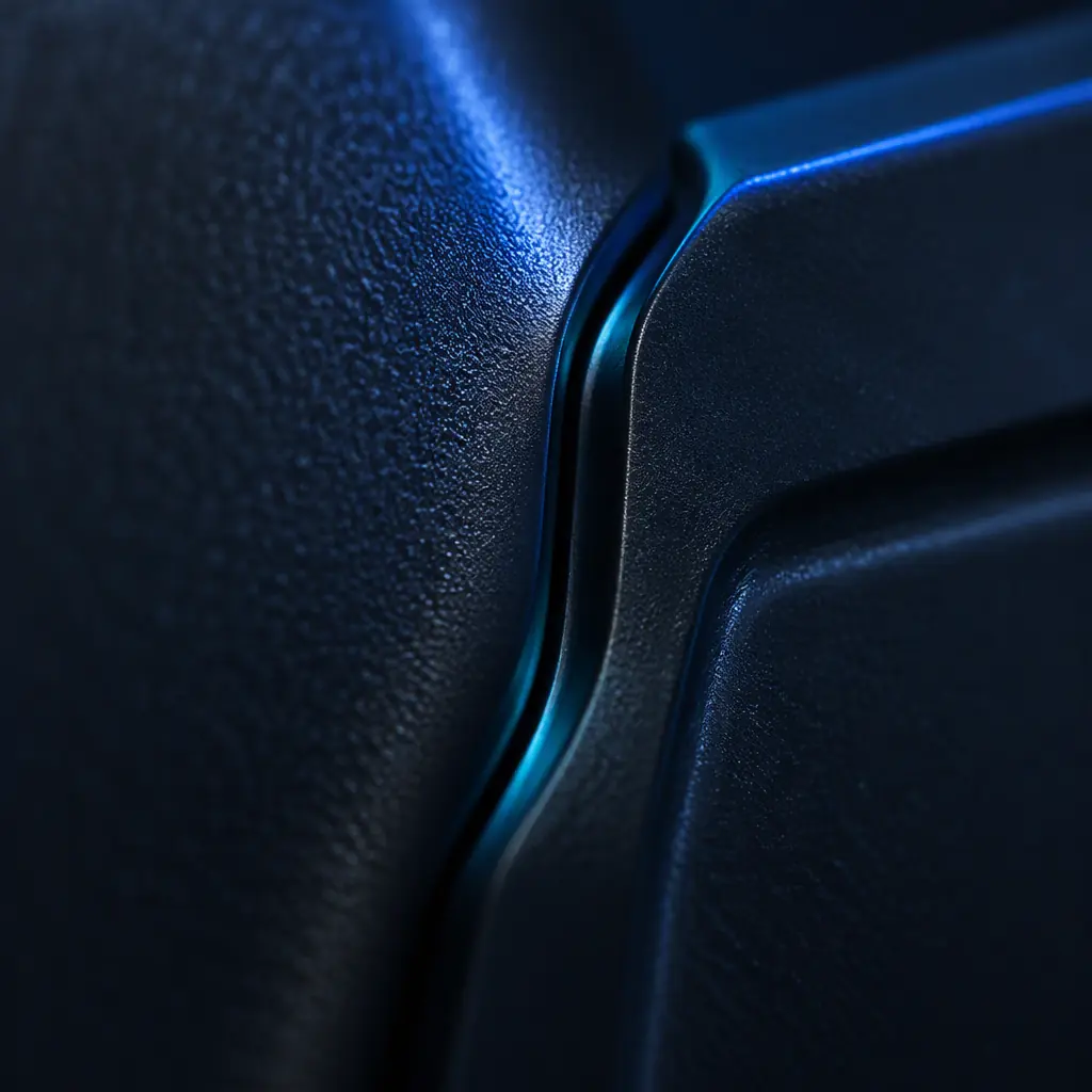 Abstract dark texture of welded plastic joint faces under low-contrast lighting behind the CTA