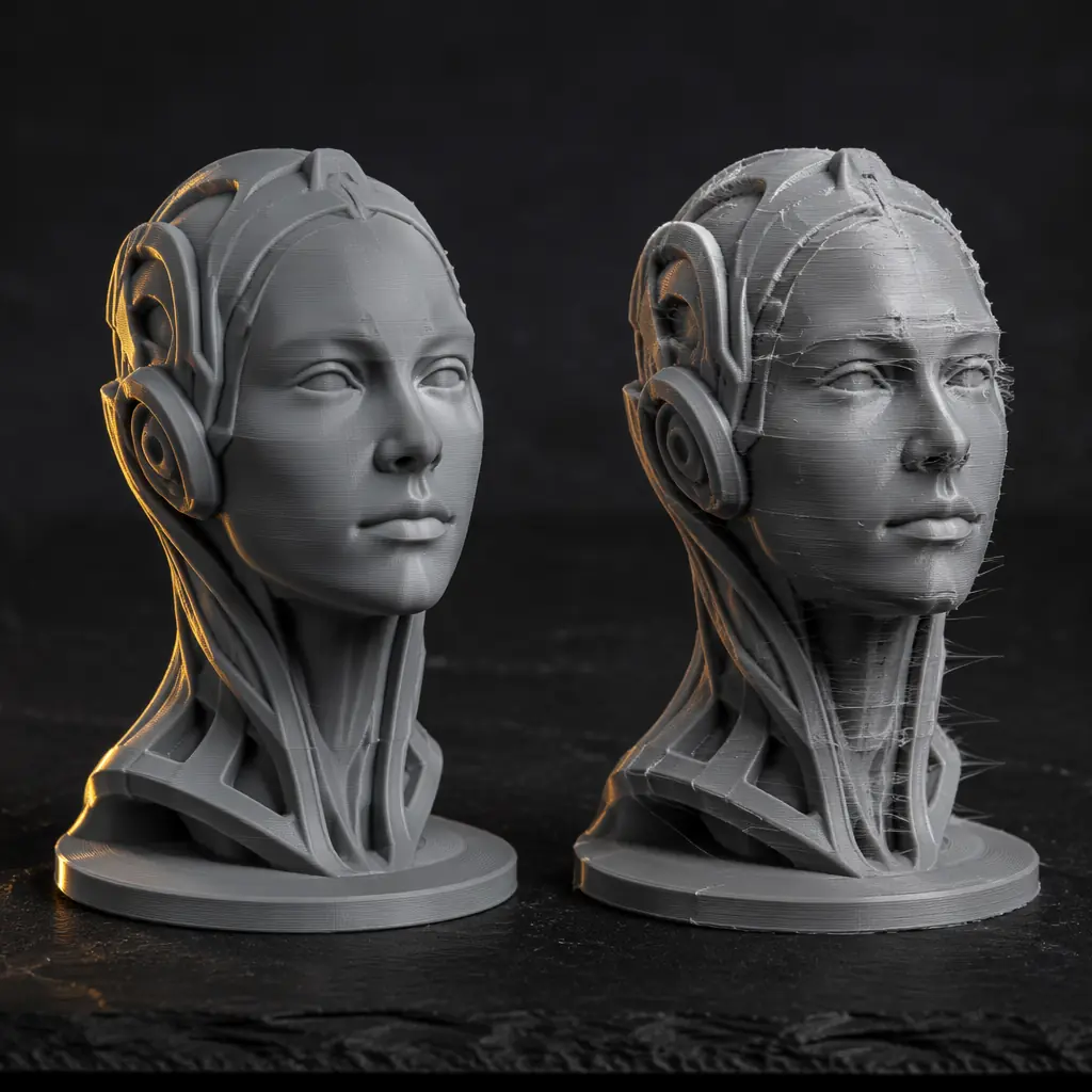TPU flexible filament print quality comparison: direct drive vs Bowden surface finish and bridging performance