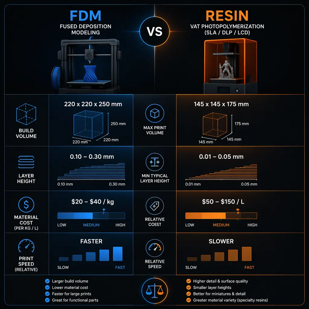 FDM vs Resin market demand and growth rate comparison for 2026