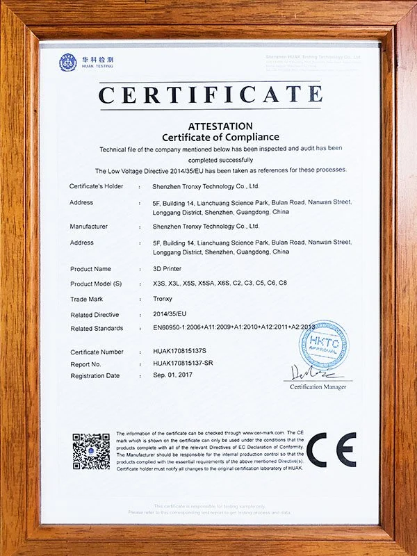 2017 CE LVD certificate for the earlier model generation
